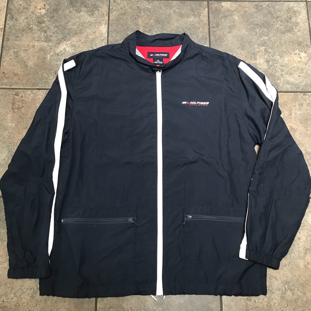 VTG 90’s Tommy Hilfiger Athletics Full Zip Windbreaker Jacket Size XL
